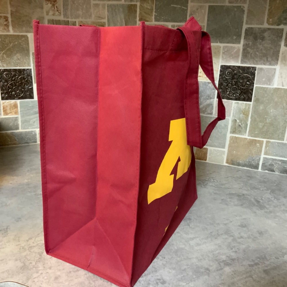University of Minnesota Maroon & Gold Block Letter M Reusable Shopping Bag - Picture 4 of 7